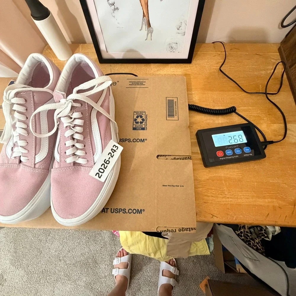 Vans Women Old Skool Stacked Pink Platform Sneakers 9.5 721356 Dusty Rose Skate